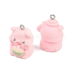 Flocking Opaque Resin Pendants&nbsp;RESI-D024-02P