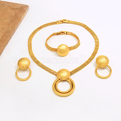 Iron Mesh Chain Bracelets & Earrings & Necklaces Sets for Women&nbsp;YW1644