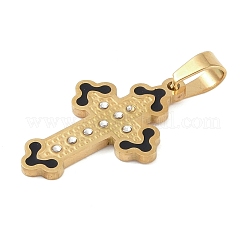 Ion Plating(IP) 304 Stainless Steel Enamel Rhinestone Pendants&nbsp;STAS-Q325-05A-G