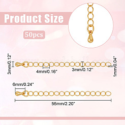 50Pcs Brass Curb Chain Extender&nbsp;KK-ME0004-90