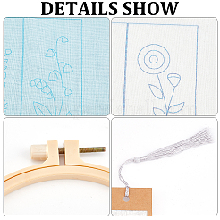 DIY Flower Pattern Paper Bookmark Embroidery Making Kits&nbsp;DIY-WH0304-311