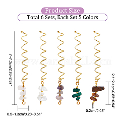 6 Sets 5 Styles Natural Tiger Eye & Rose Quartz & Amethyst&nbsp;FIND-NB0002-61