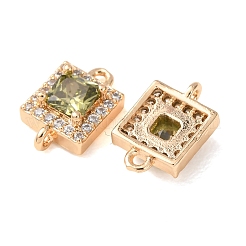 Brass Pave Cubic Zirconia Connector Charms&nbsp;CU-CBAEC99-04G