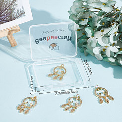 Rack Plating Brass Micro Pave Clear Cubic Zirconia Pendants&nbsp;ZIRC-BBC0001-23