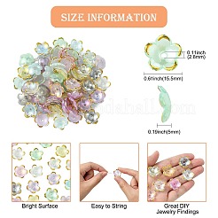 100Pcs Transparent Acrylic Bead Caps&nbsp;TACR-CJ0001-70B