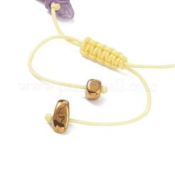 Natural & Synthetic Mixed Gemstone Chips Braided Bead Bracelet&nbsp;BJEW-JB08079