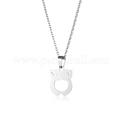 Owl Stainless Steel Pendant Necklaces&nbsp;PW-WG1C162-01