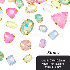 Iron & Glass Sew On Rhinestone&nbsp;GLAA-WH0036-51A
