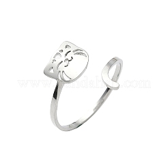 304 Stainless Steel Cuff Rings for Women&nbsp;RJEW-F195-02P