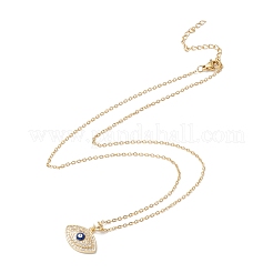 Clear Cubic Zirconia Evil Eye Pendant Necklace&nbsp;NJEW-O125-03G