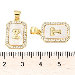 Brass Micro Pave Cubic Zirconia Pendants&nbsp;KK-C105-06G