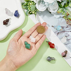 10Pcs 10 Styles Gemstone Pendants&nbsp;G-DC0001-34
