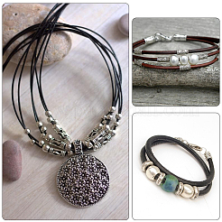 80Pcs 8 Styles Tibetan Style Alloy Cord End&nbsp;FIND-SC0020-98A