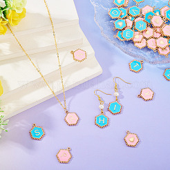 52Pcs 2 Colors Alloy Enamel Pendants&nbsp;ENAM-TA0002-97A