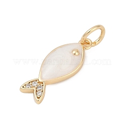 Brass Micro Pave Cubic Zirconia and Enamel Pendants&nbsp;KK-Q096-10G