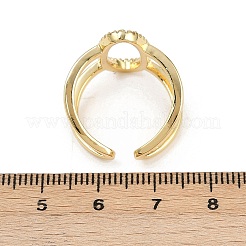 Brass Micro Pave Cubic Zirconia Cuff Rings for Women&nbsp;RJEW-F186-02G