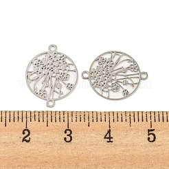 Rack Plating Brass Hollow Out Flower Connector Charms&nbsp;KKC-D001-21P
