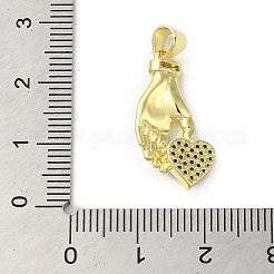 Rack Plating Brass Micro Pave Cubic Zirconia Pendants&nbsp;KK-C052-34G