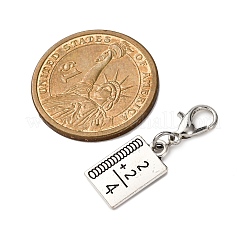 Alloy Book Pendant Decorations&nbsp;HJEW-JM04067