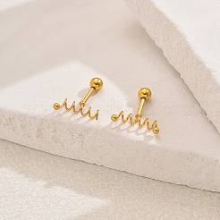 Stylish Vintage Spring Screw 201 Stainless Steel Stud Earrings&nbsp;UA8813