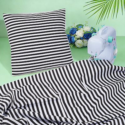 Cotton Fabric with Strip Pattern&nbsp;DIY-PH0037-96F-1