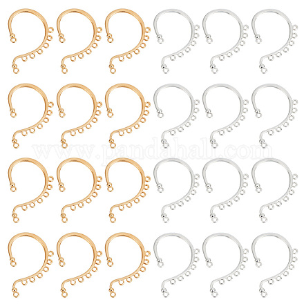 UNICRAFTALE 30Pcs 3 Colors DIY Titanium Steel Ear Cuffs: 12mm Long C-Shape Non-Piercing Earring Cuffs