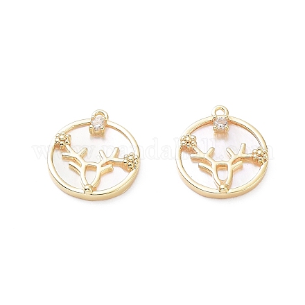 Rack Plating Brass Shell Pendants KK-A183-41G-1