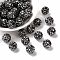 Pave Disco Ball Beads, Polymer Clay Rhinestone Beads, Grade A, Round, Jet Hematite, Rhinestone: PP13(1.9~2mm), 6 Rows Rhinestone, 10mm, Hole: 1.5mm