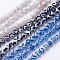 Tibetan Style dZi Beads, Natural Agate Beads Strands, Dyed & Heated, Round, Faceted, Mixed Color, 10mm, Hole: 1.2mm, about 37pcs/strand, 14.9 inch(38cm)