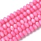 Natural Freshwater Shell Beads Strands, Ronedlle, Dyed, Deep Pink, 6x3.5~4mm, Hole: 1mm, about 97~99pcs/strand, 15.08~ 15.47 inch(38.3~39.3cm)