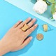 Rectangle Brass Adjustable Ring Components&nbsp;KK-Z122-18G-1
