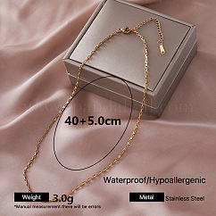 Vintage 304 Stainless Steel Box Chain Necklaces, Golden, Golden, 15.75 inch(40cm)