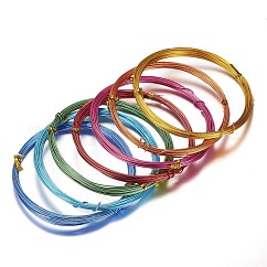 Round Aluminum Craft Wire, for DIY Arts and Craft Projects, Mixed Color, 12 Gauge, 2mm, 5m/roll(16.4 Feet/roll)