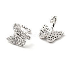 Clear Cubic Zirconia Butterfly Cuff Earrings&nbsp;EJEW-G295-15P