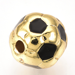 Brass Enamel Beads&nbsp;KK-Q738-10mm-02G