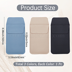 3Pcs 3 Colors PU Leather Pen Bag&nbsp;AJEW-GF0014-44C