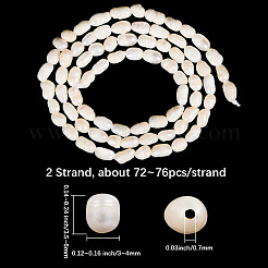 2 Starnds Natural Cultured Freshwater Pearl Beads Strands&nbsp;PEAR-LT0001-14