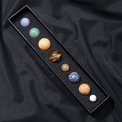 Natural Gemstone Eight Planets of the Solar System Display Decorations&nbsp;G-F734-13