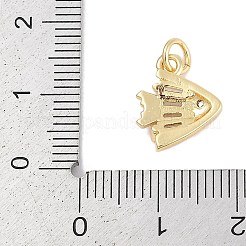 Brass Micro Pave Cubic Zirconia Pendants&nbsp;KK-Q028-60G