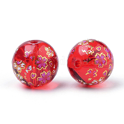 Printed Glass Beads&nbsp;GFB-Q001-12mm-E07
