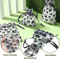 20Pcs Paw Print Organza Jewelry Drawstring Pouches&nbsp;ABAG-YW0001-15A