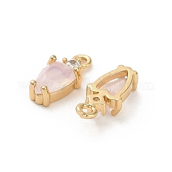 Brass Micro Pave Cubic Zirconia Pendants&nbsp;KK-P301-02G-01