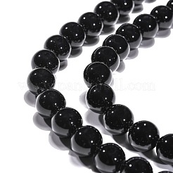 Synthetic Black Stone Beads Strands&nbsp;GSR10mmC044