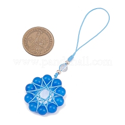 Cat Eye Flower Pendant Decorations&nbsp;HJEW-TA00419-03