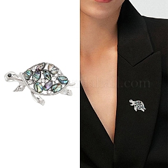 Turtle Abalone Shell/Paua Shell Brooch Pins&nbsp;PW-WG9DCD1-01