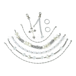 Retro Style Multilayer Acrylic & 304 Stainless Steel Beaded Purse Chains&nbsp;AJEW-FZ00007