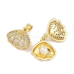 Brass Micro Pave Cubic Zirconia Pendants&nbsp;KK-F908-05G