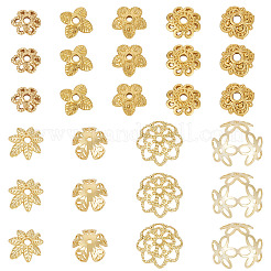 54Pcs 9 Styles Brass Bead Caps&nbsp;KK-TA0003-43
