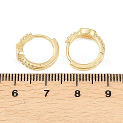 Oval Brass Micro Pave Clear Cubic Zirconia Hoop Earrings&nbsp;EJEW-D348-09G