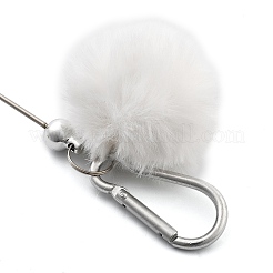Aluminum Alloy Pom Pom Ball Beadable Keychain Bar&nbsp;HJEW-Q001-01B